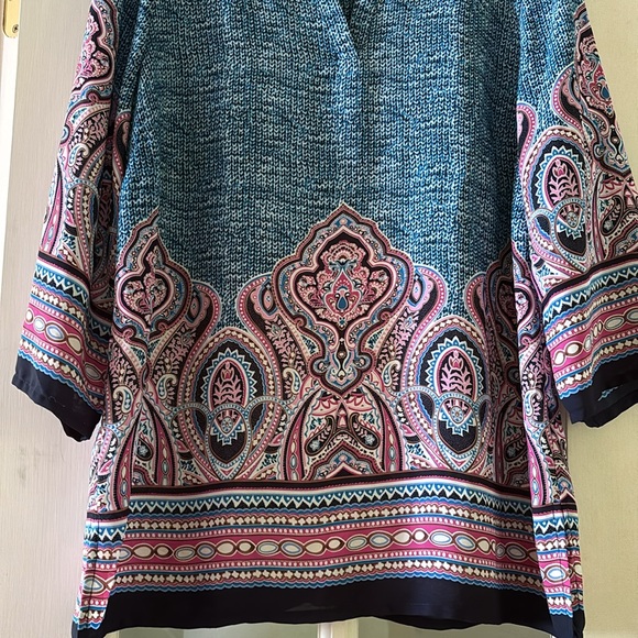 Ava Christine V-neck multicolored tunic  Sz M - Picture 4 of 14